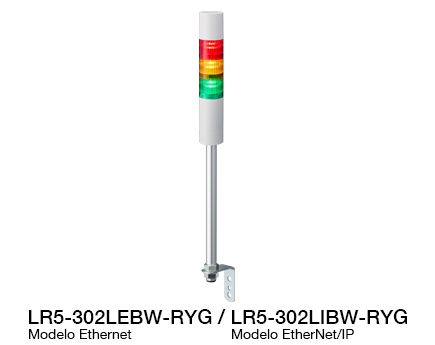 Baliza de Señalización LED Φ50 (compatible con control Ethernet / EtherNet/IP) Serie LR5-LAN