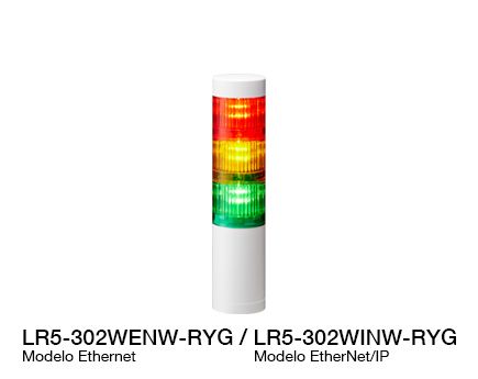 Baliza de Señalización LED Φ50 (compatible con control Ethernet / EtherNet/IP) Serie LR5-LAN